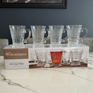 Renaissance 12oz Fine Crystal Beverage Mugs Set